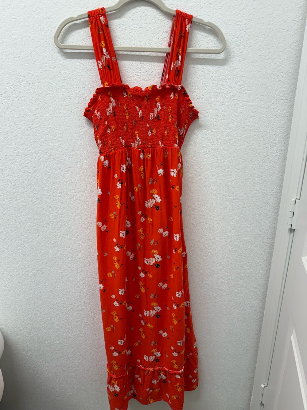 Isabel Maternity by Ingrid & Isabel Orange Floral Smocked Maxi Dress
